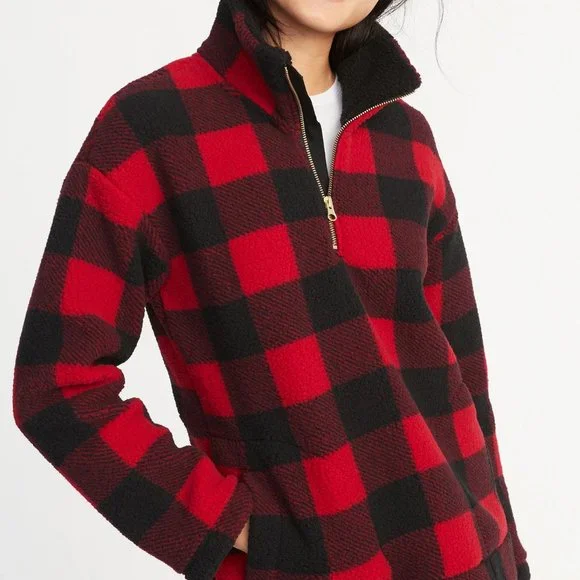 Old Navy Tops Old Navy Sherpa 4zip Pullover Poshmark